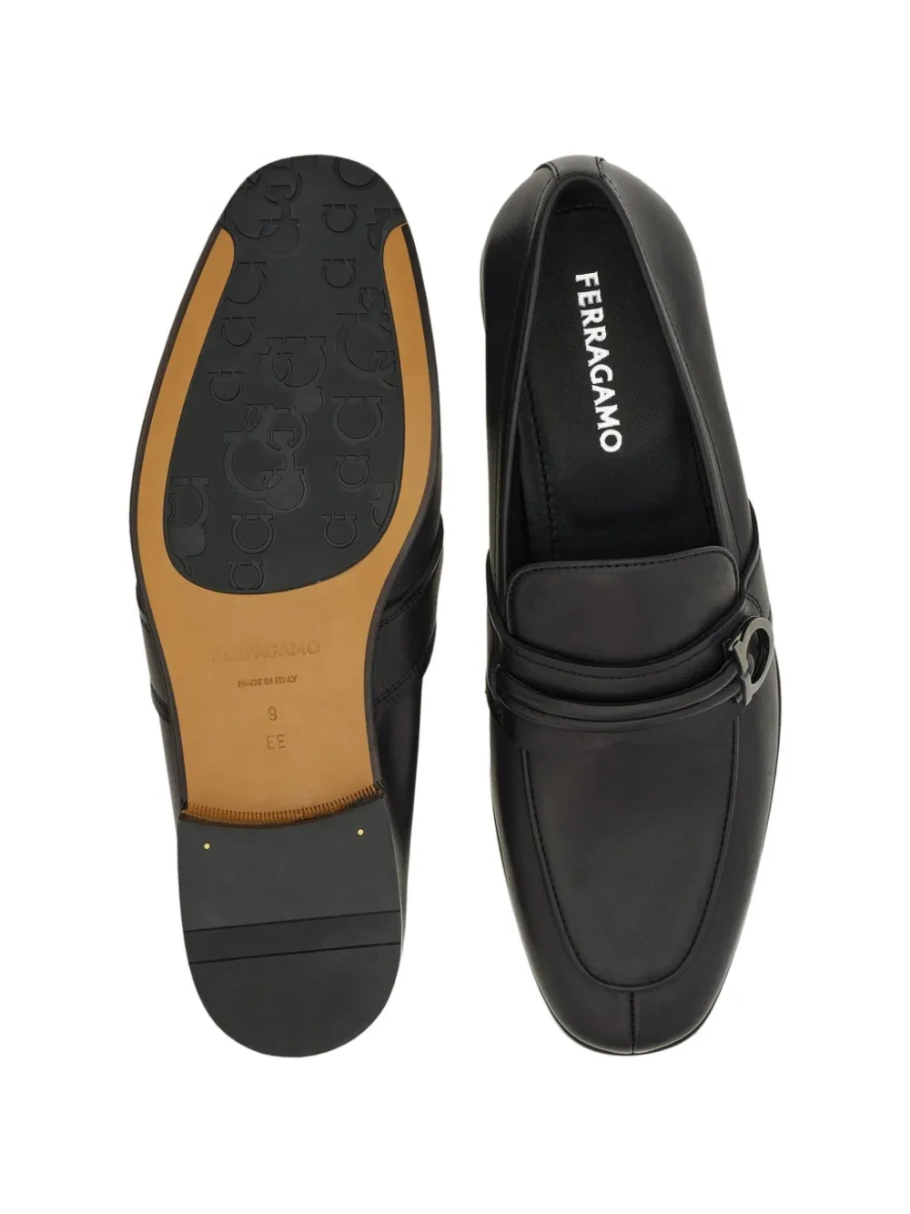 Ferragamo Gancini ornament loafers Zwart