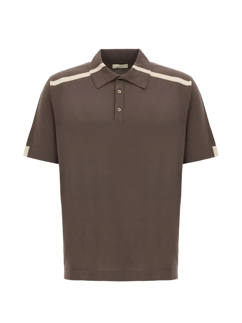 PANICALE stripe-detail short-sleeve polo shirt - Marrone