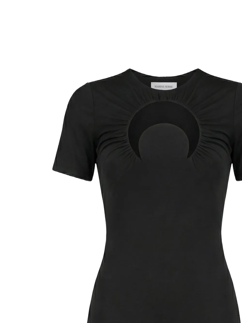 Marine Serre Moon gesmockte maxi-dress Zwart
