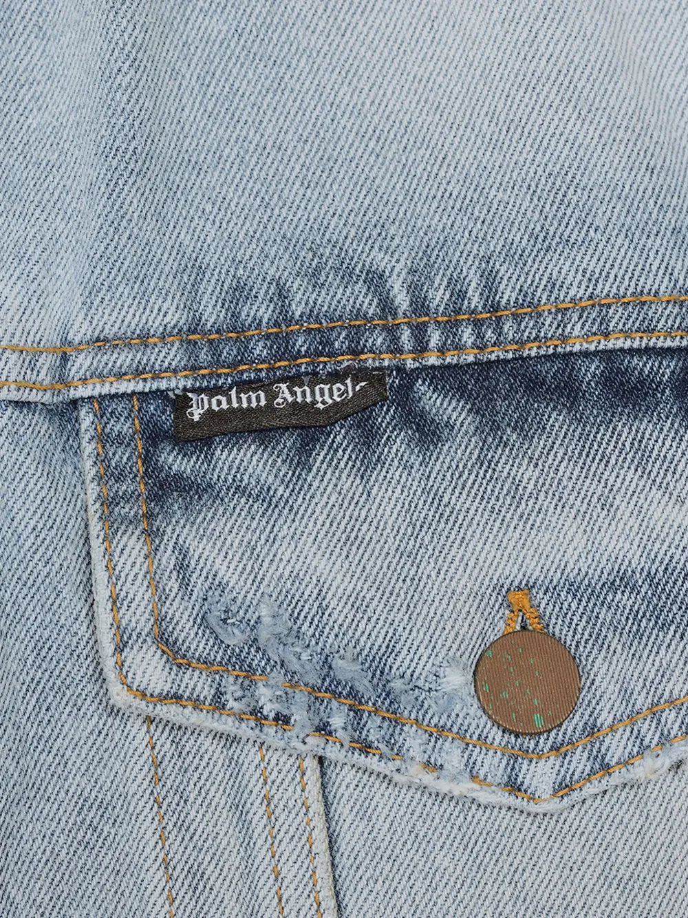 Palm Angels Denim jack Blauw
