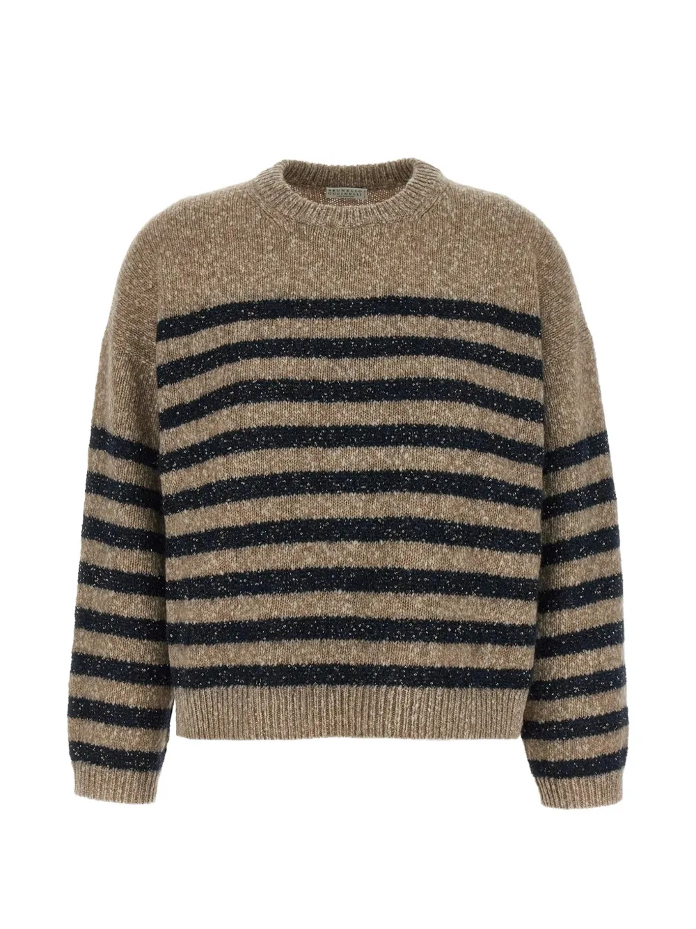 Brunello Cucinelli sequin-embellished striped sweater - Toni neutri