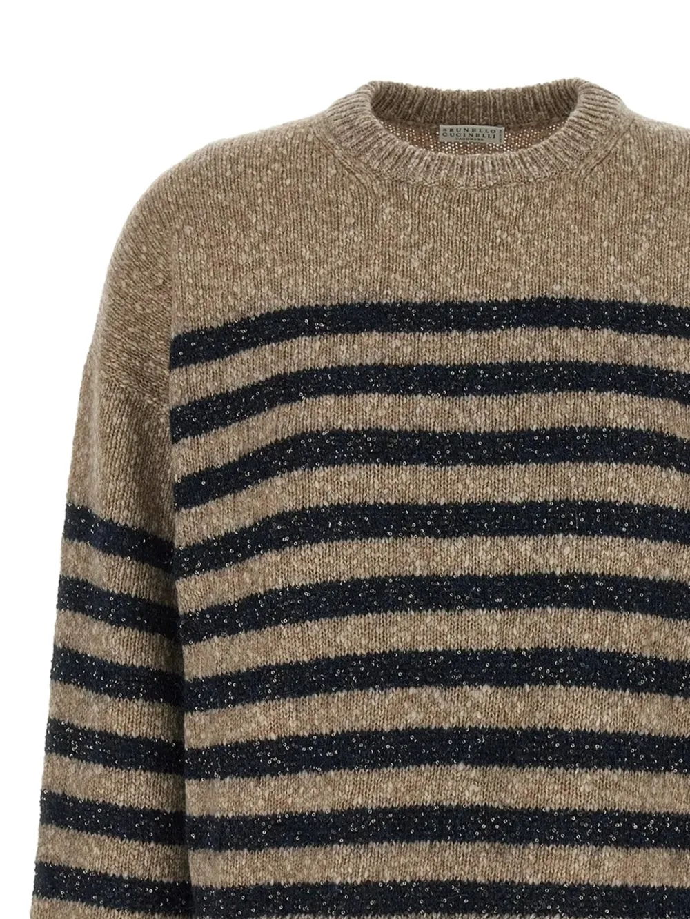Brunello Cucinelli Trui verfraaid met pailletten Beige