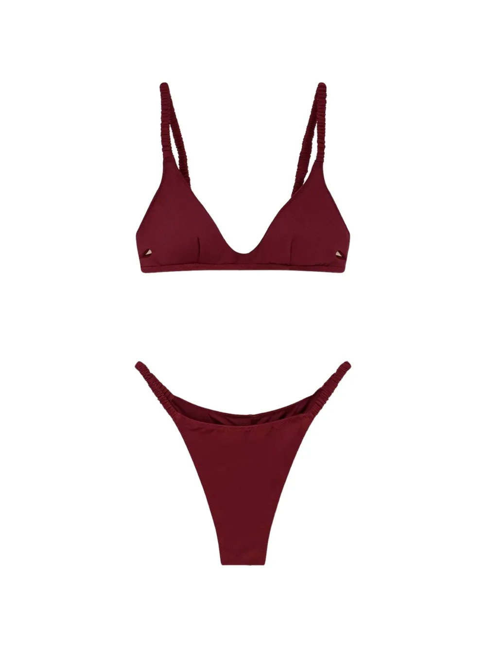 Mc2 Saint Barth Ruched-strap Bikini In Red