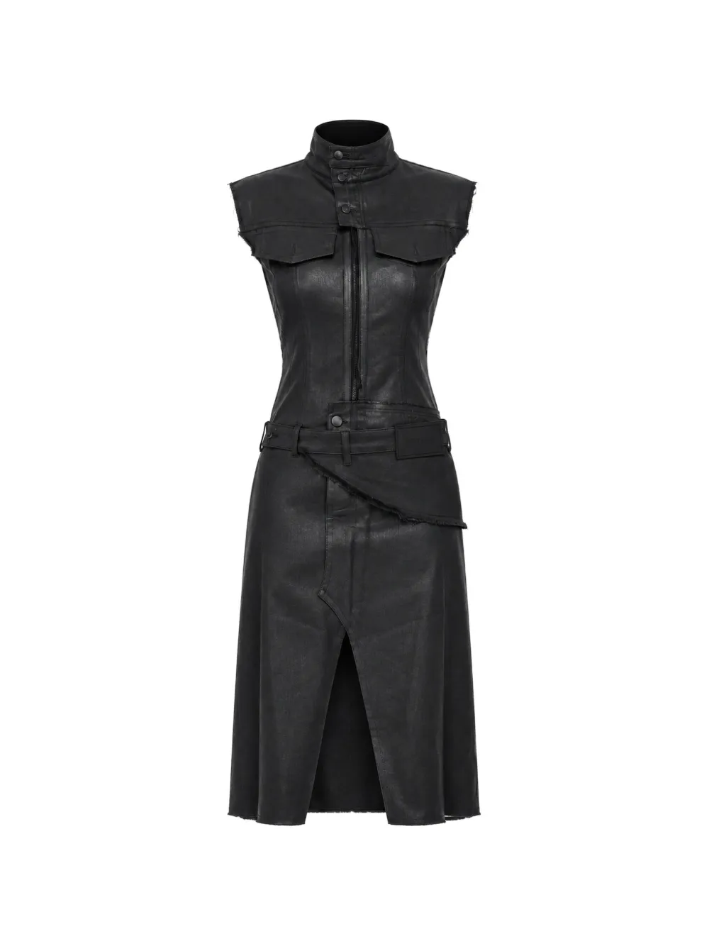 Ottolinger denim belted midi dress - Black