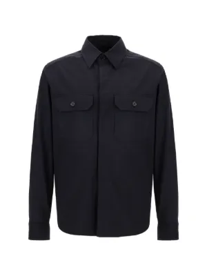 Jil Sander ジップポケット オーバーシャツ | ブラック | FARFETCH JP