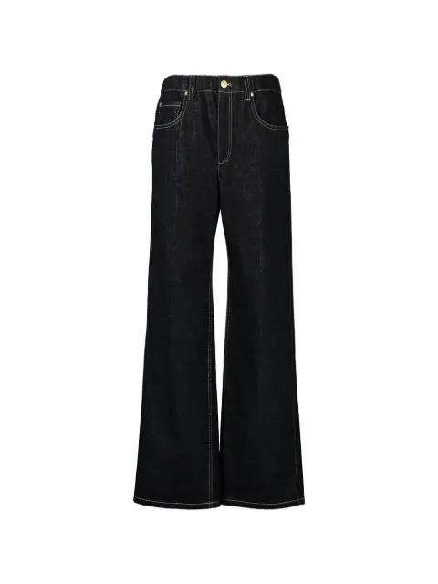 Brunello Cucinelli contrast-stitch wide-leg jeans
