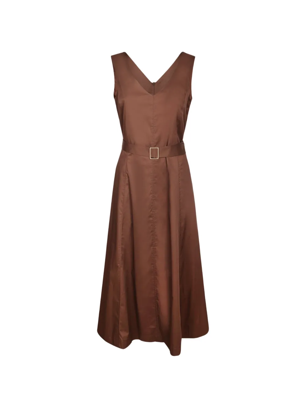 Blanca Vita belted sleeveless midi dress - Marrone