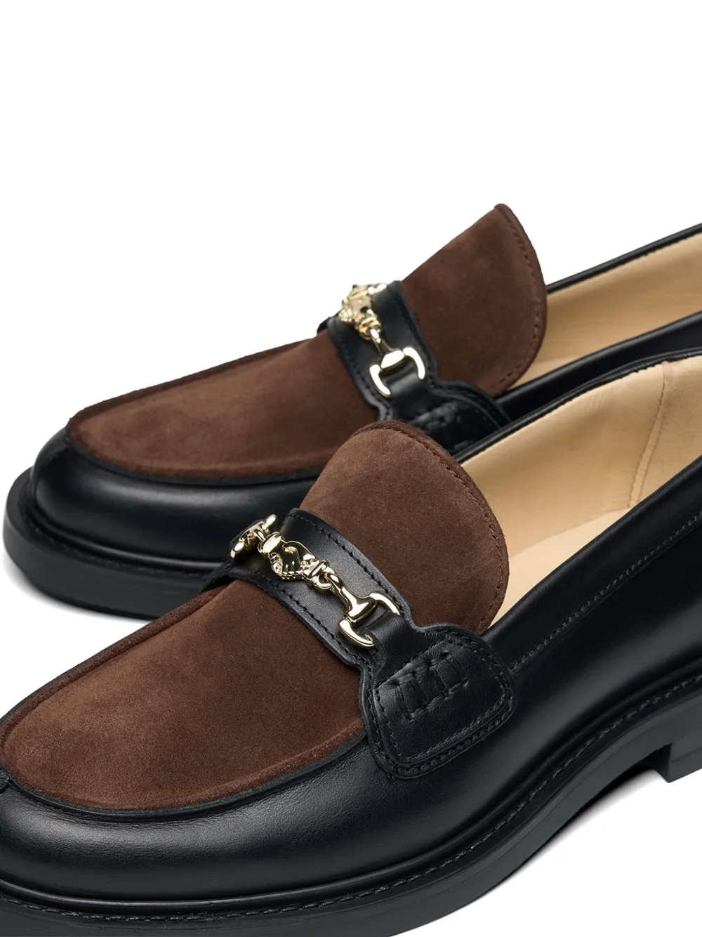 Filling Pieces panelled buckled loafers Zwart