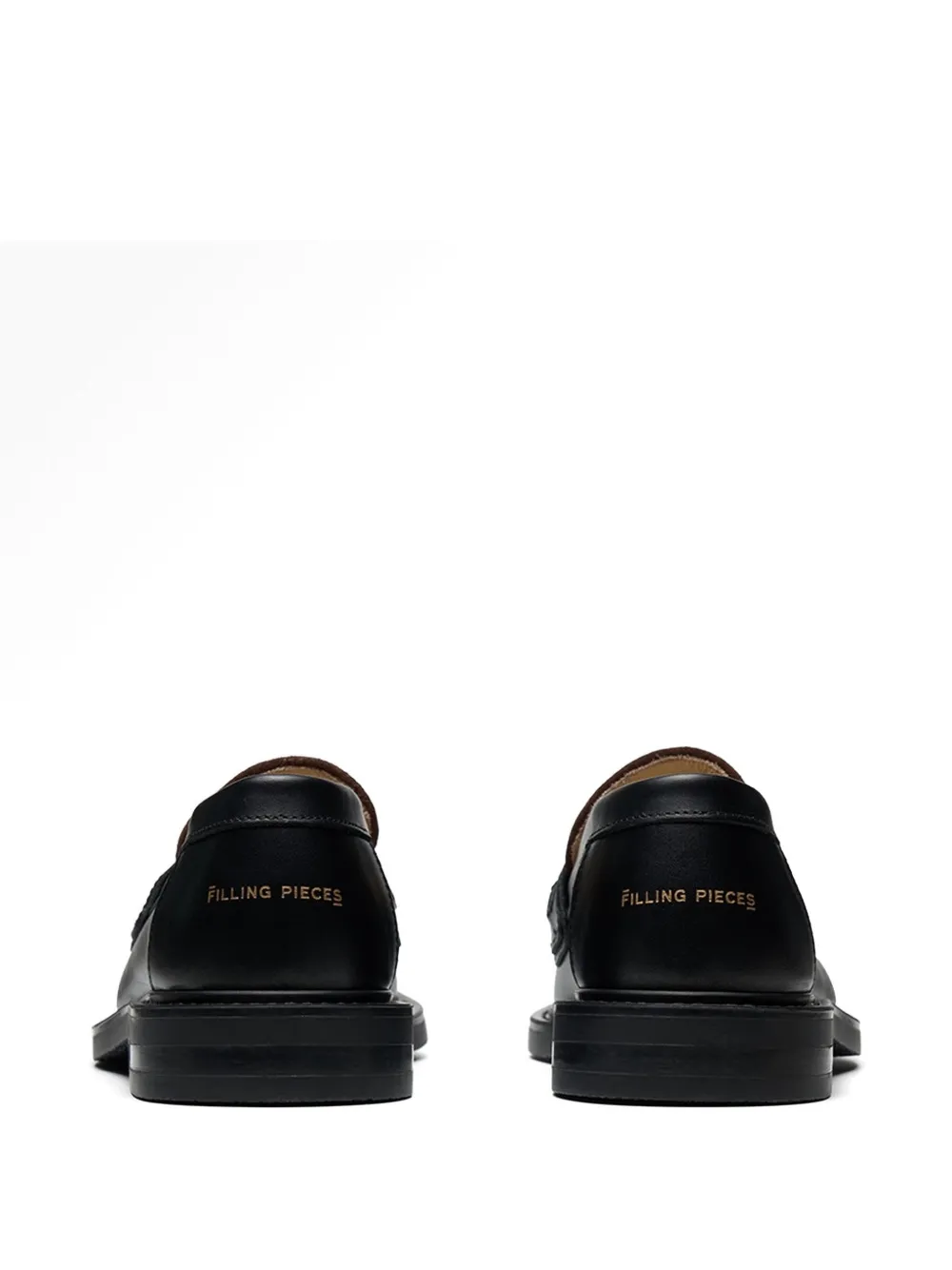 Filling Pieces panelled buckled loafers Zwart