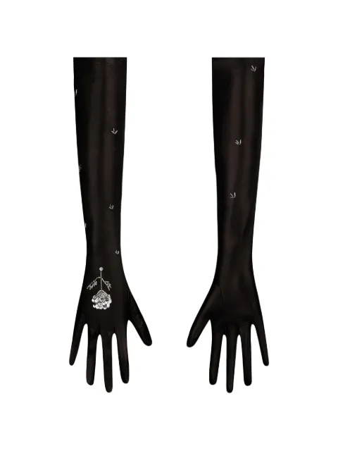 Anna October Tona sequin-embellished opera-length gloves