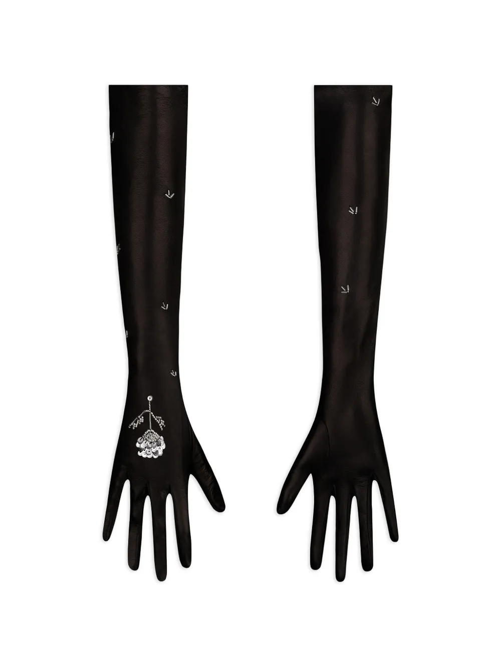 Anna October Tona sequin-embellished opera-length gloves - Schwarz