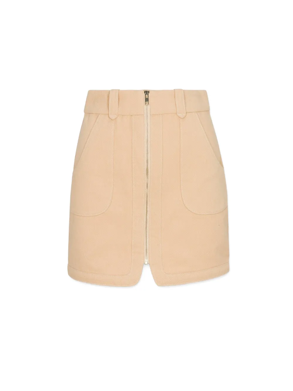 HEVRON Nora zip-up mini skirt - Toni neutri