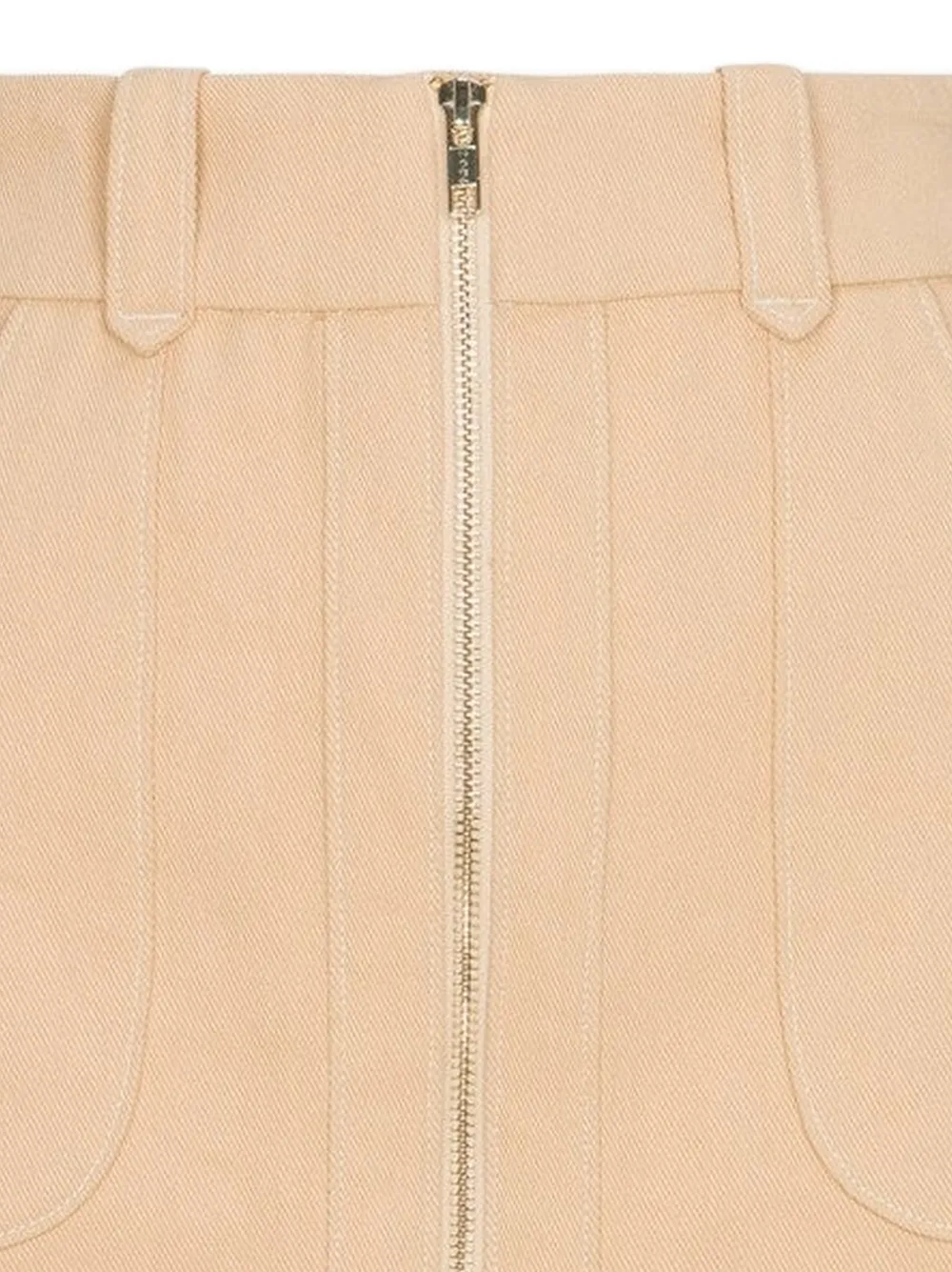 HEVRON Nora mini-rok met rits Beige