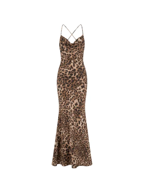 ACTUALEE leopard-print maxi dress