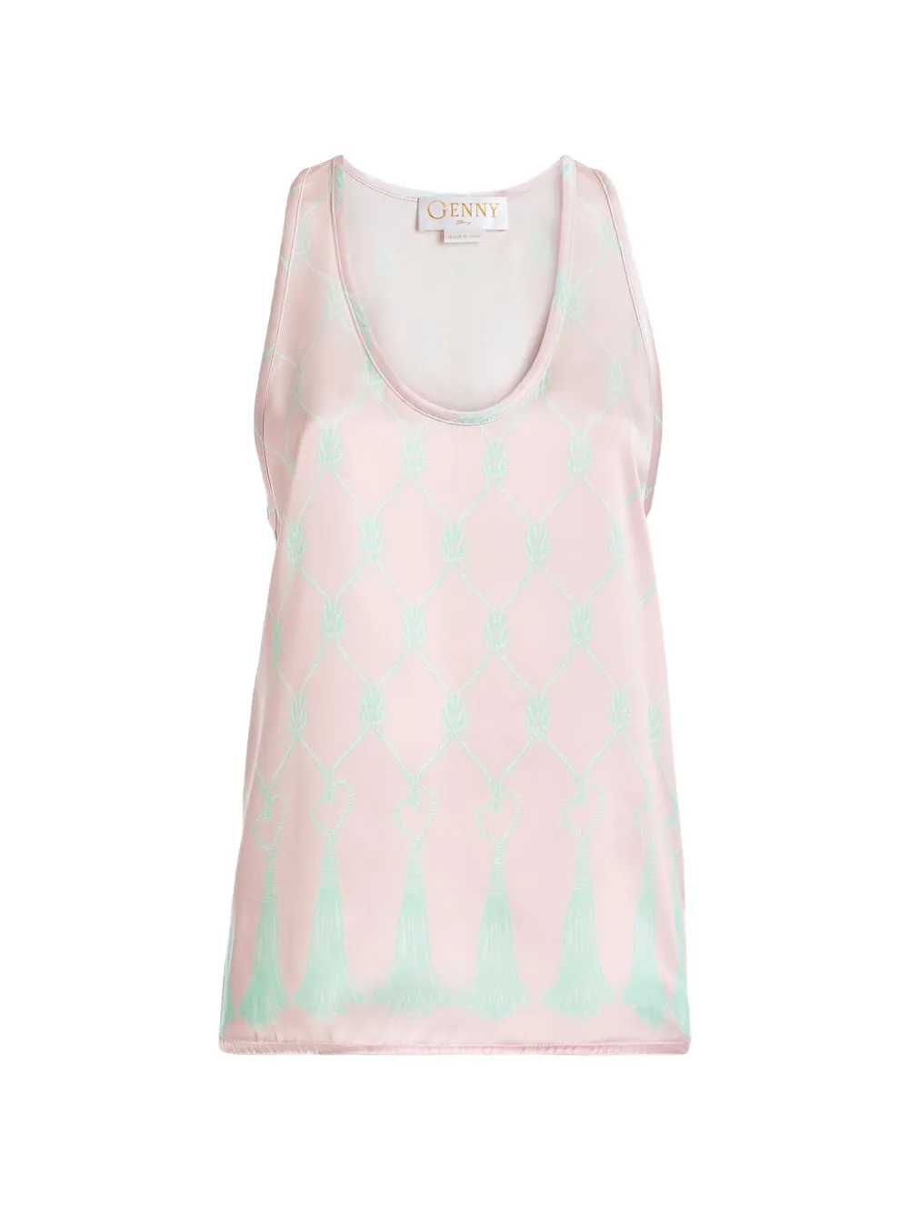 Genny printed silk-satin top - Rosa