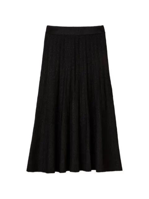 Benetton ribbed-knit A-line mid skirt