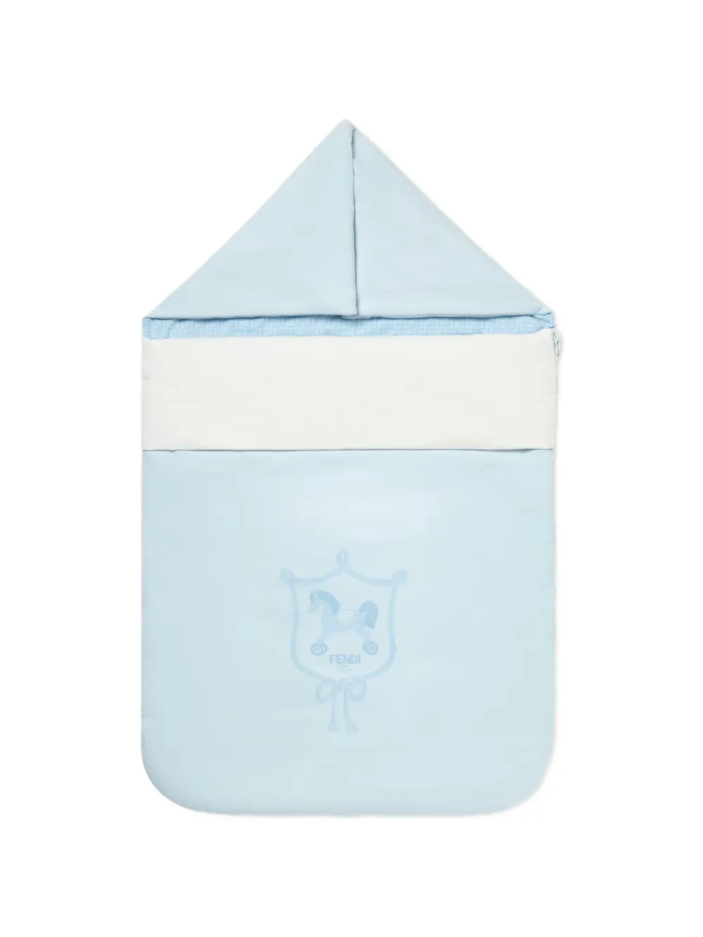 Fendi Kids FF logo horse-print sleep bag - Blu