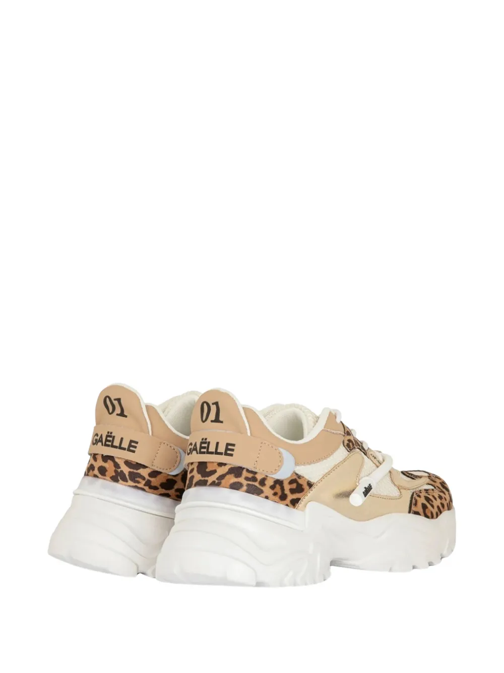Gaëlle Paris Sneakers met luipaardprint Beige