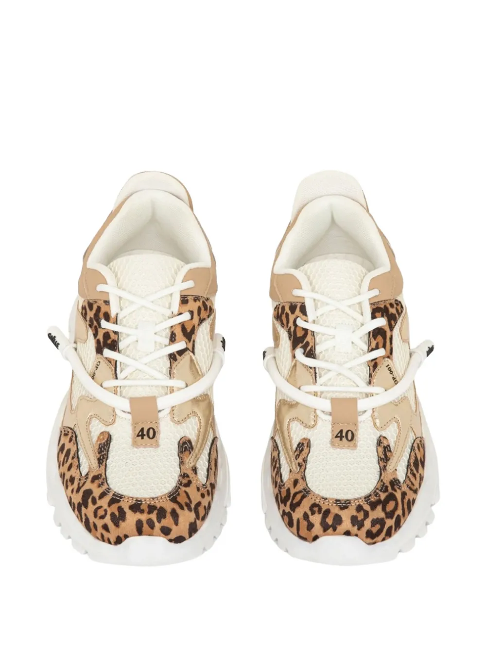 Gaëlle Paris Sneakers met luipaardprint Beige