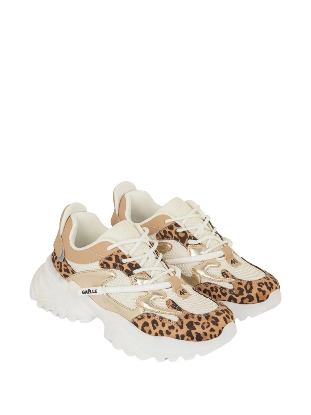 Gaëlle Paris Sneakers met luipaardprint Beige
