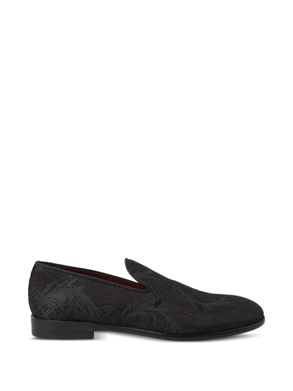 Dolce & Gabbana brocade-effect almond-toe loafers - Nero