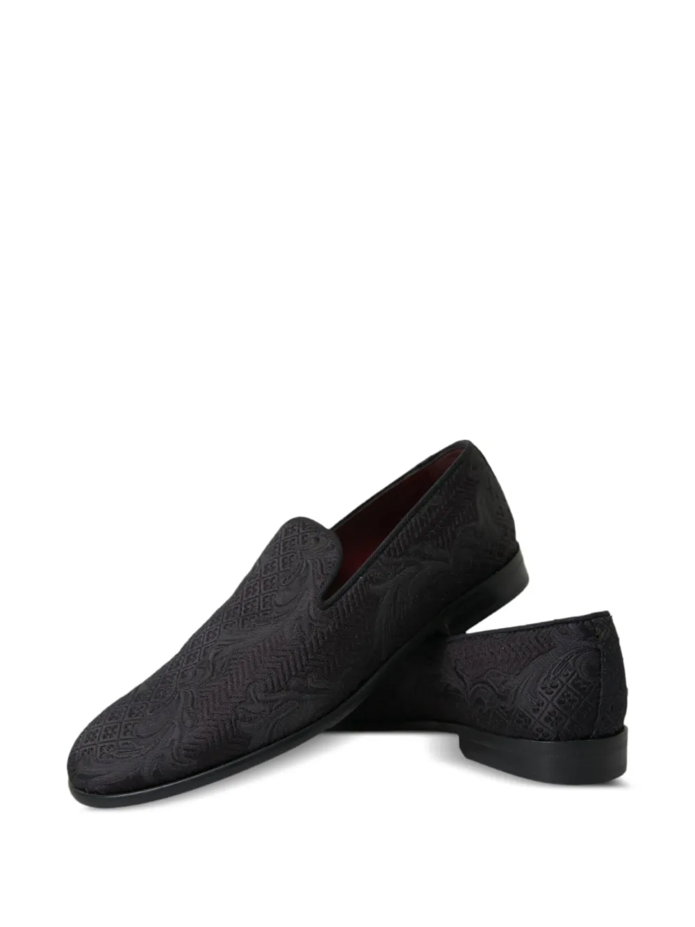 Dolce & Gabbana Loafers met brokaat en ronde neus Zwart