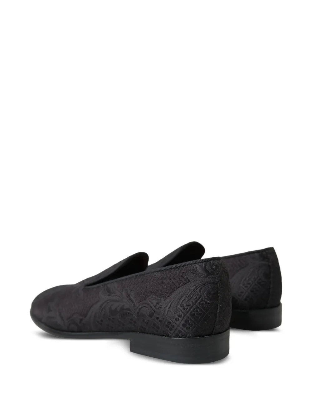 Dolce & Gabbana Loafers met brokaat en ronde neus Zwart