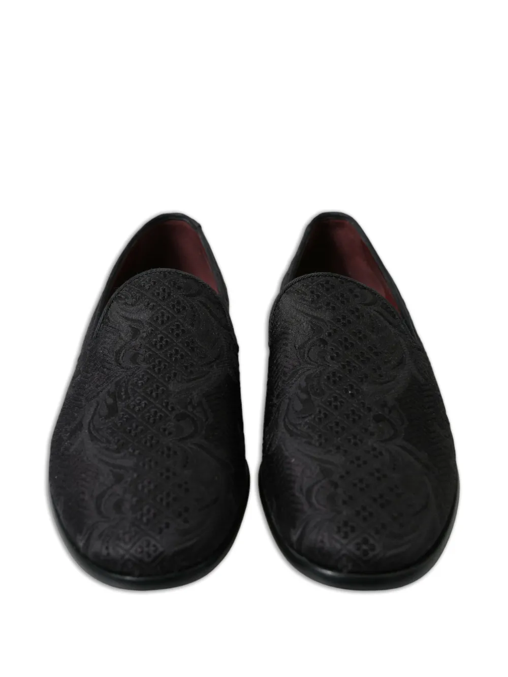 Dolce & Gabbana Loafers met brokaat en ronde neus Zwart