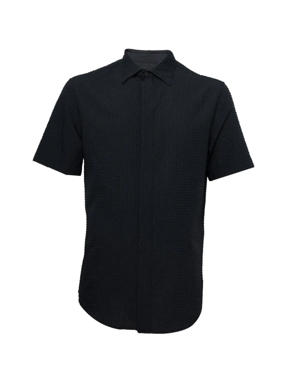 Emporio Armani Icon seersucker short-sleeve shirt - Grigio