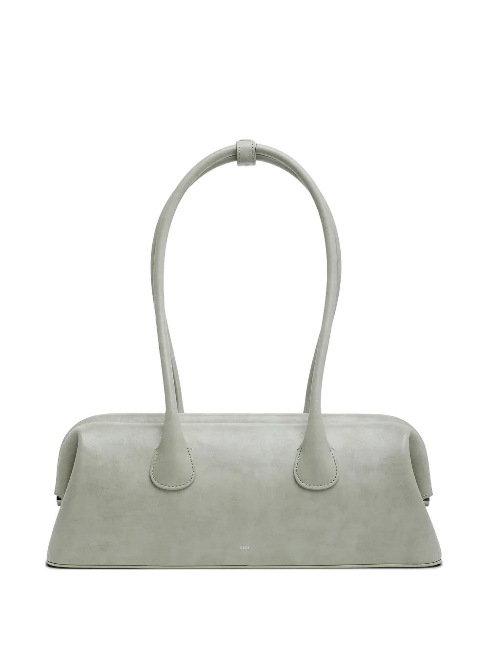 Osoi Boat Wide leather shoulder bag - Grigio