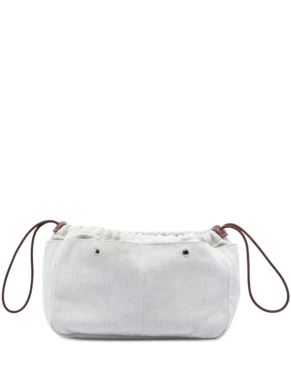 Hermès Pre-Owned 2020-2025 Canvas and Barenia Fourbi 25 pouch - Marrone