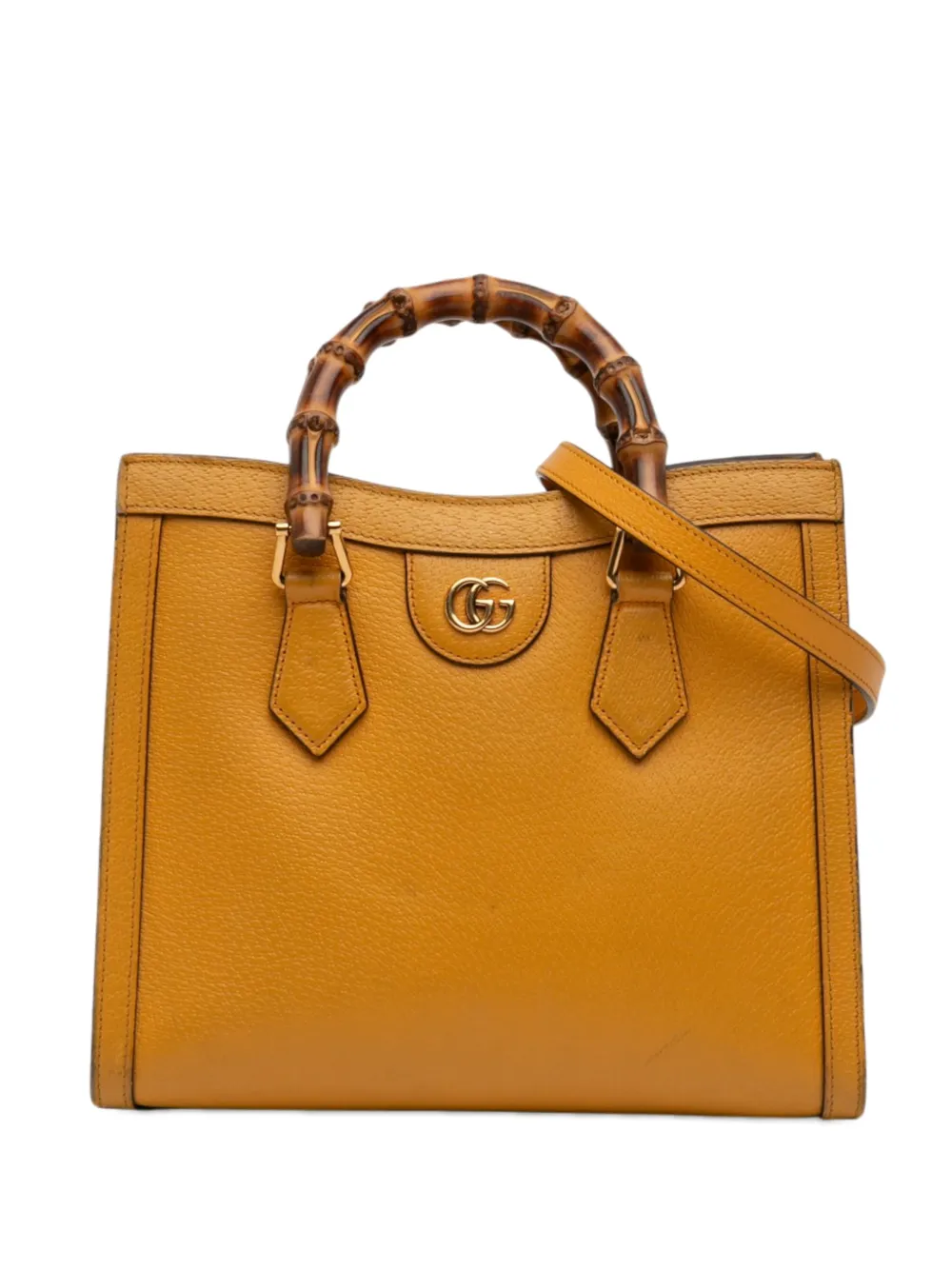 Gucci Pre-Owned 2016-2026 Medium Leather Bamboo Diana satchel - Gelb