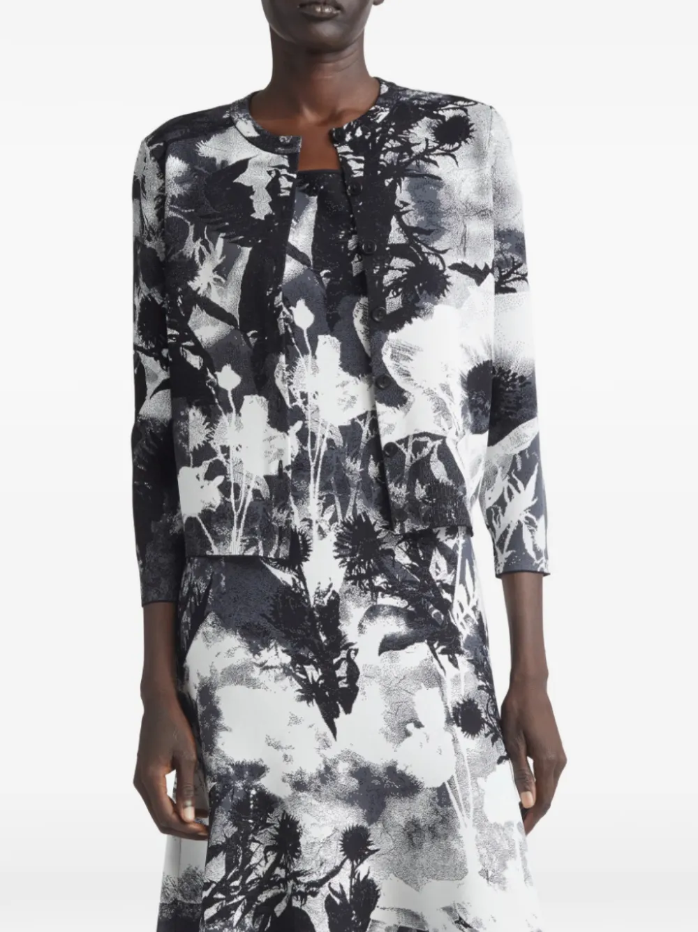 Alexander McQueen Cardigan mit Blumenprint - Weiß