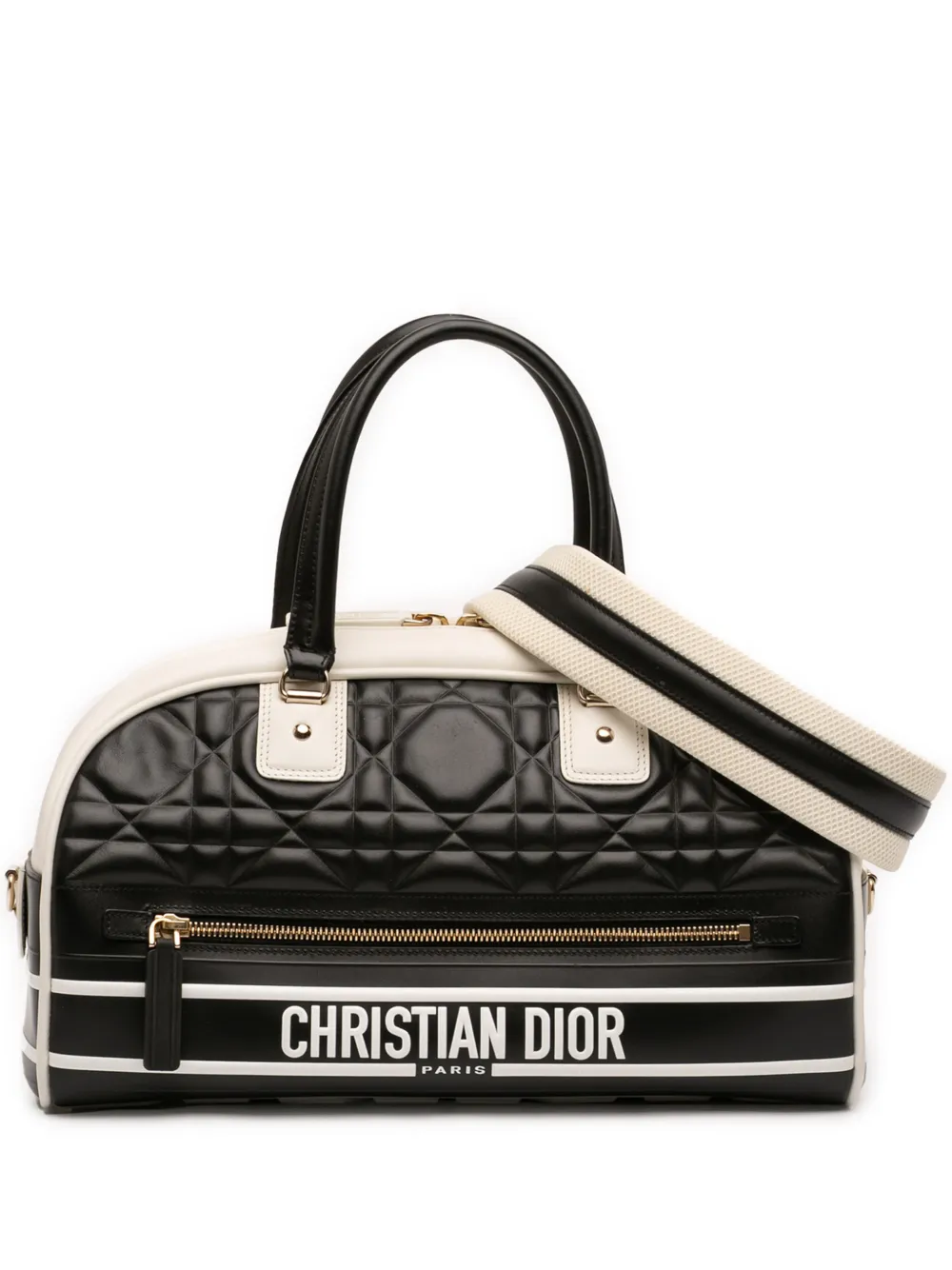 Christian Dior Pre-Owned 2021 Medium Leather Cannage Dior Vibe Zip Bowling Bag satchel - Schwarz
