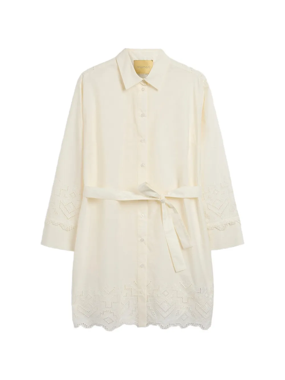 MOMONÌ Coyotera broderie-anglaise mini shirtdress - Nude