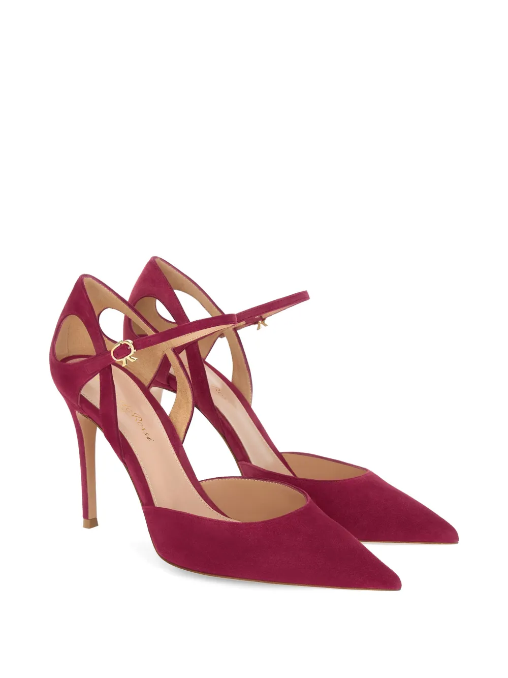 Gianvito Rossi Charlotte suede pumps Rood