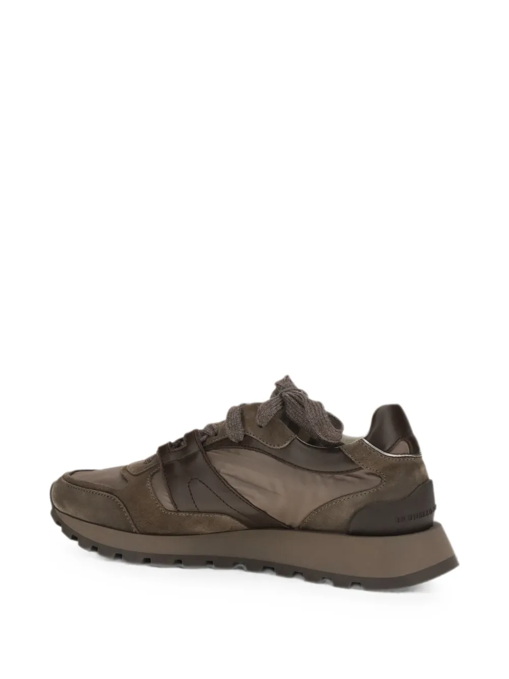 Brunello Cucinelli round-toe lace-up suede sneakers Bruin
