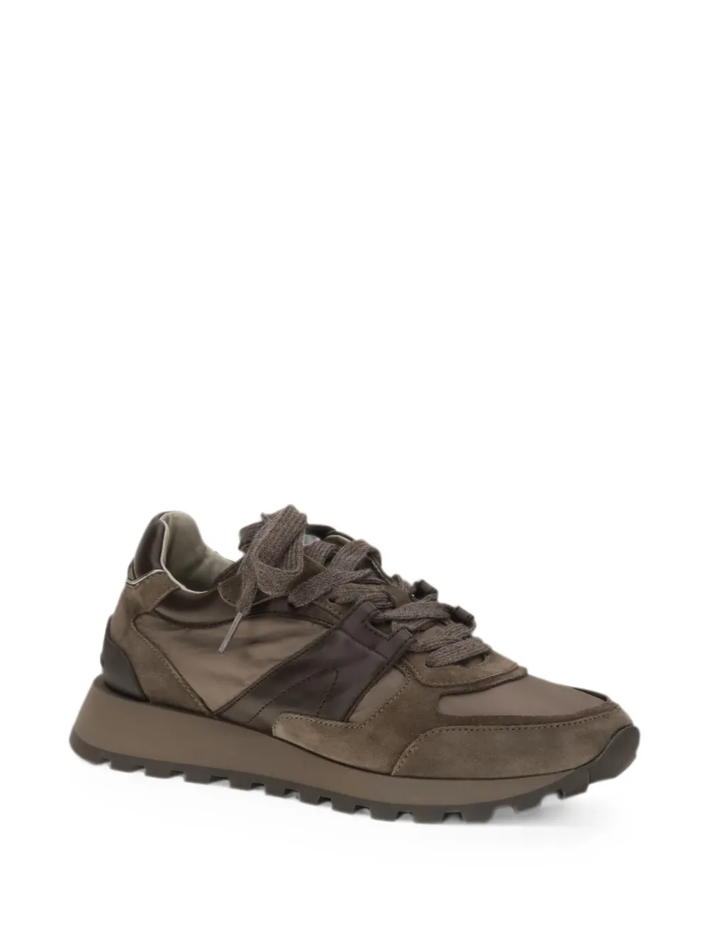 Brunello Cucinelli round-toe lace-up suede sneakers Bruin