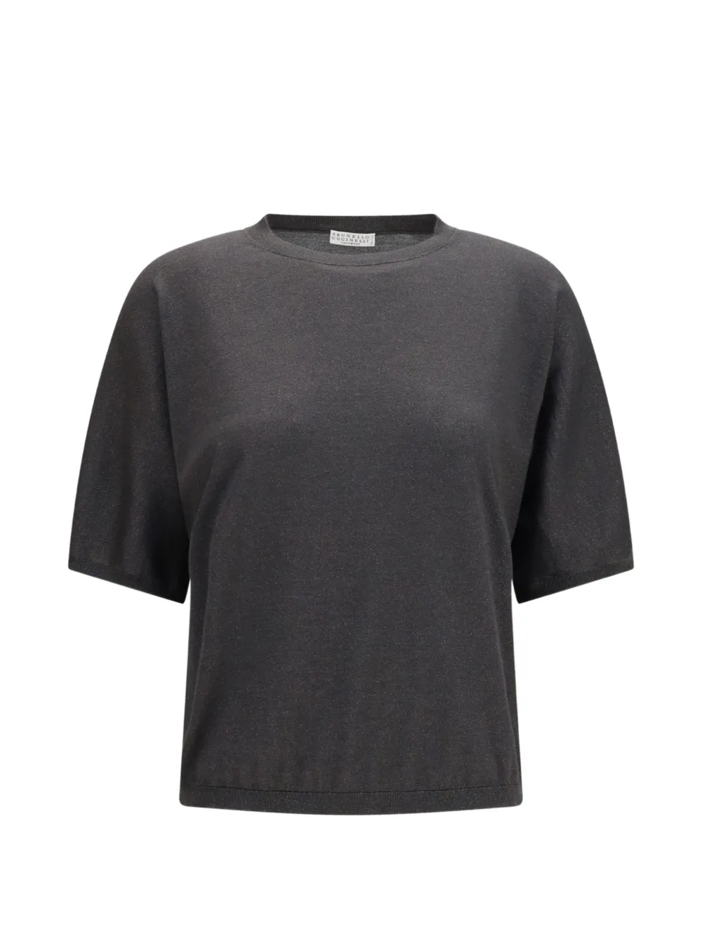 Brunello Cucinelli short-sleeve round-neck cashmere T-shirt - Grigio