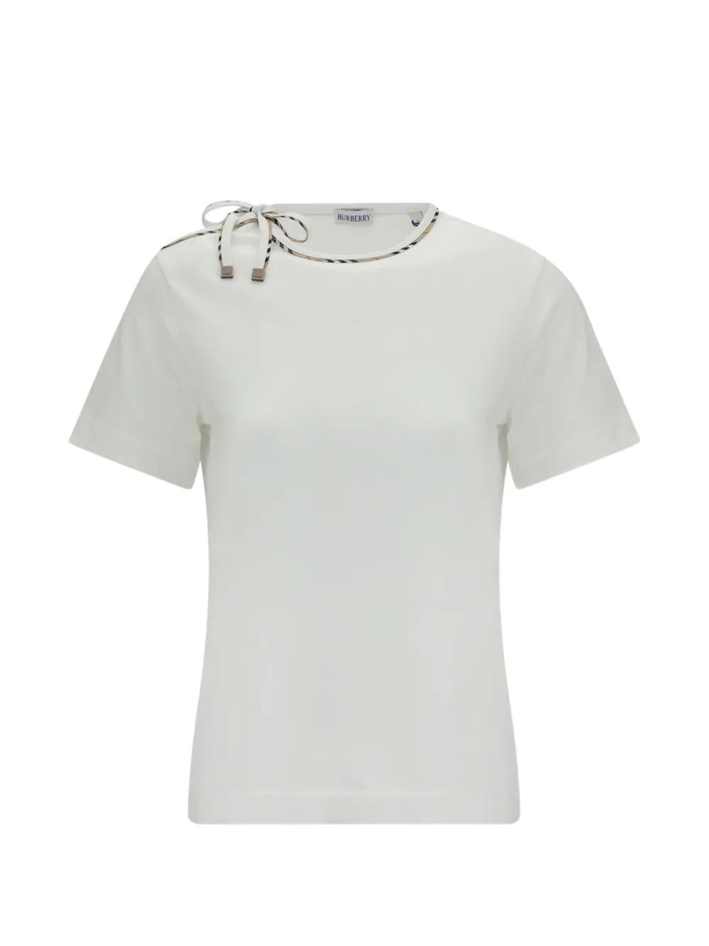 Burberry tie-sleeve cotton T-shirt - Toni neutri