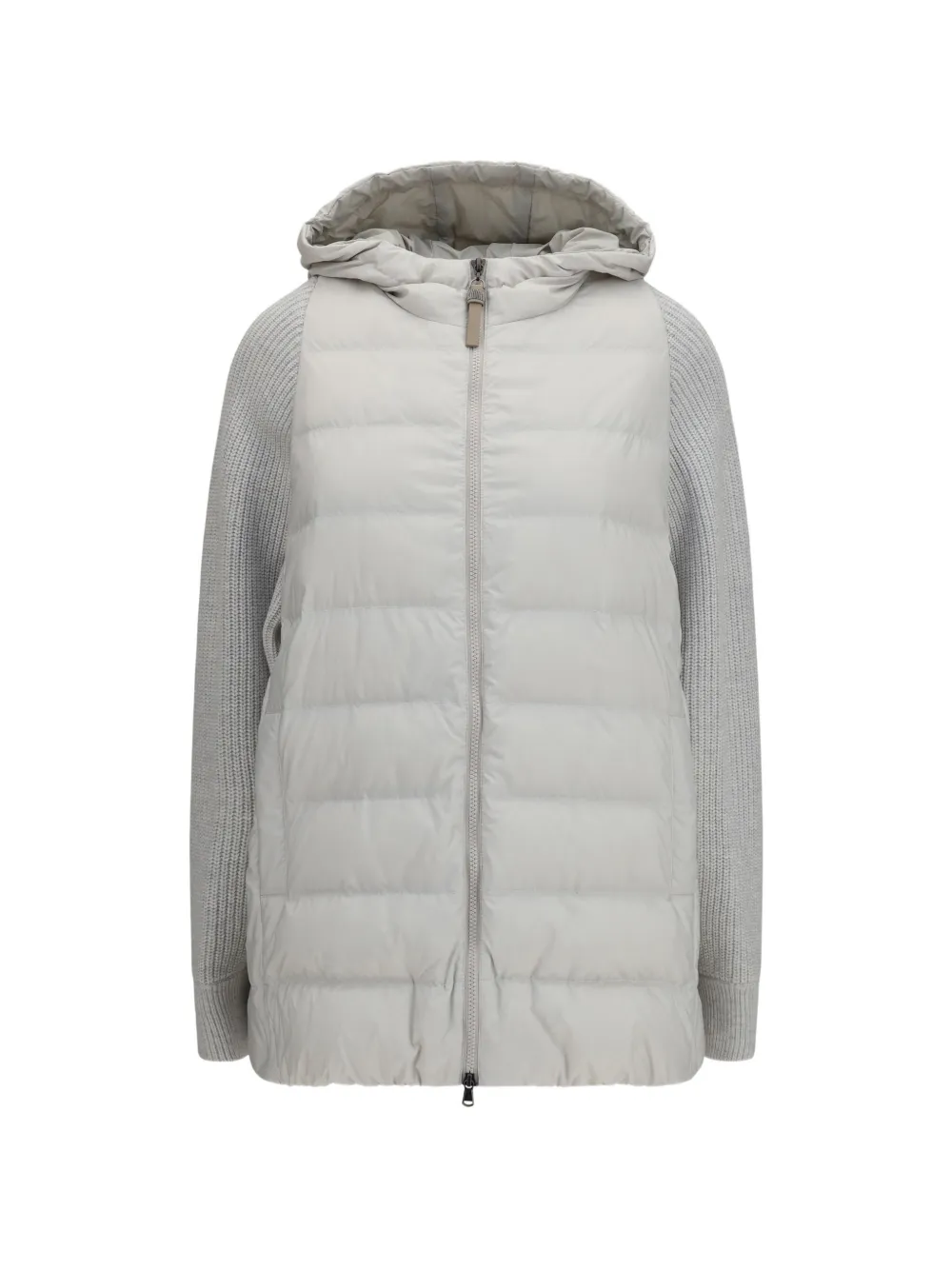 Brunello Cucinelli puffer zip-up hooded jacket - Grigio