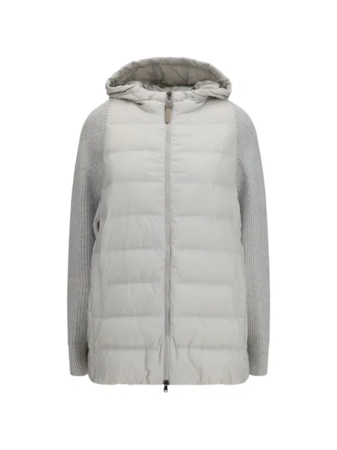 Brunello Cucinelli puffer zip-up hooded jacket