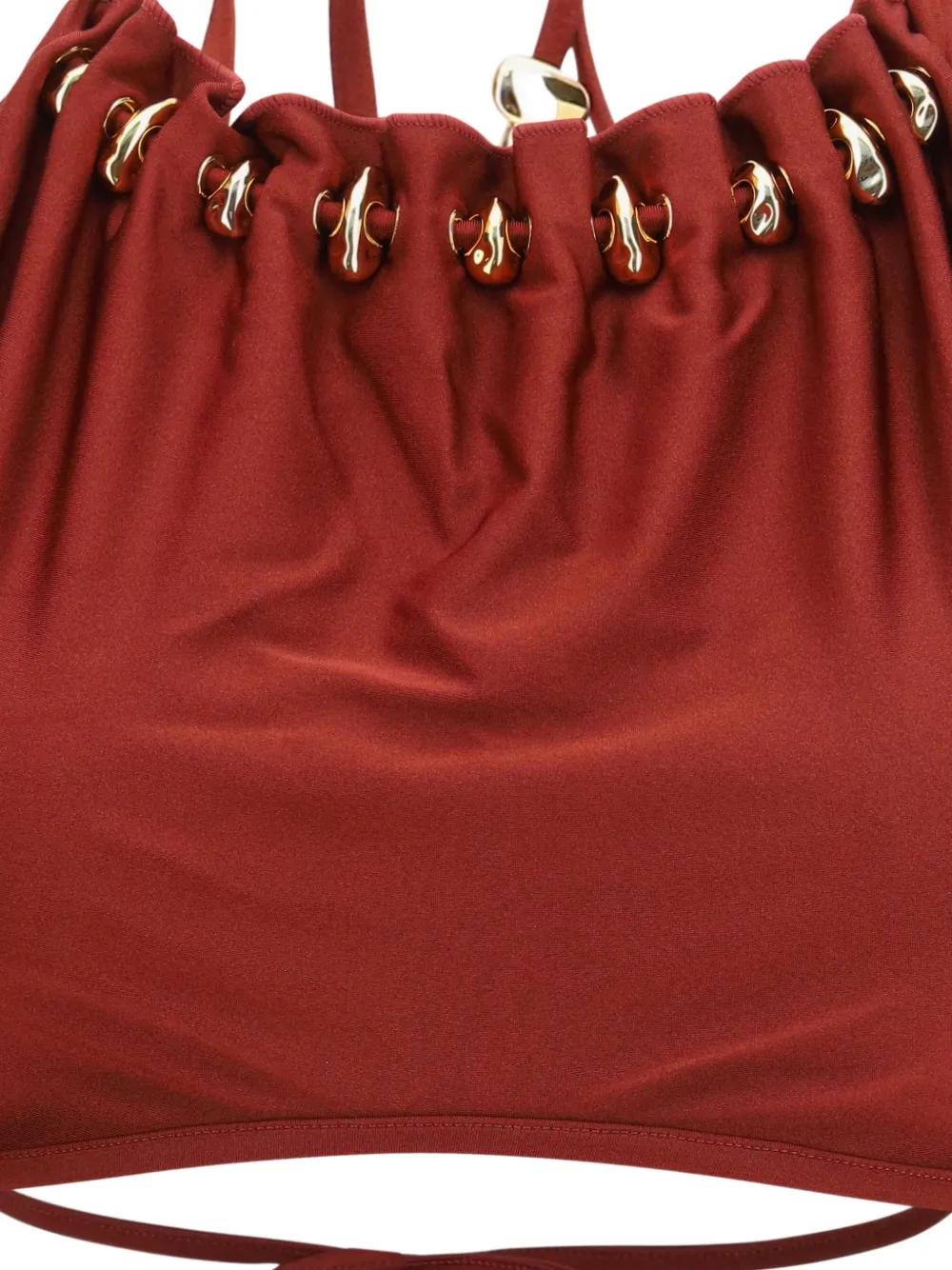 ZIMMERMANN Aster bikini verfraaid met kralen en ruches Rood