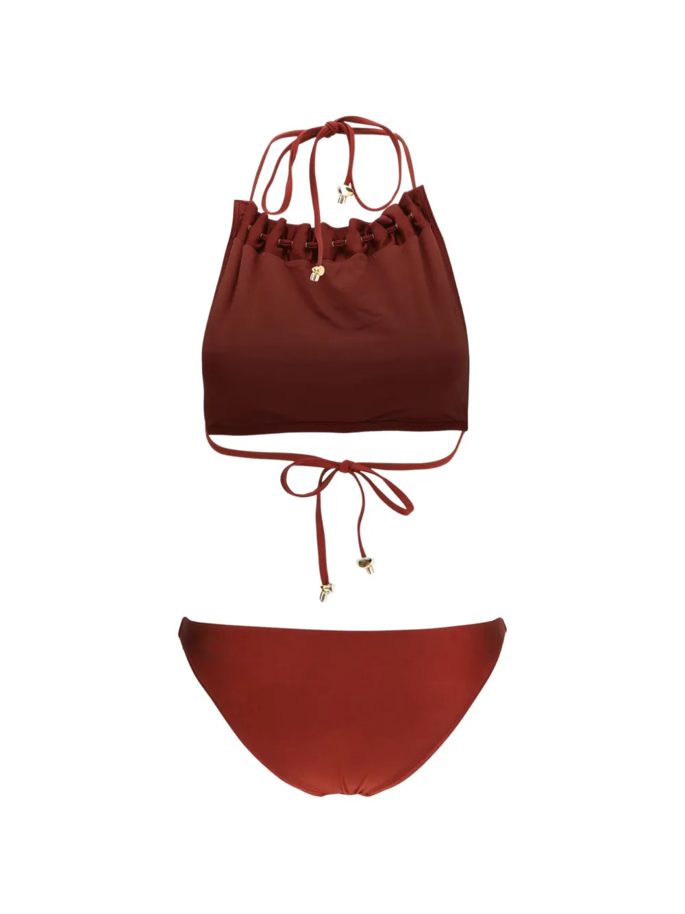 ZIMMERMANN Aster bikini verfraaid met kralen en ruches Rood