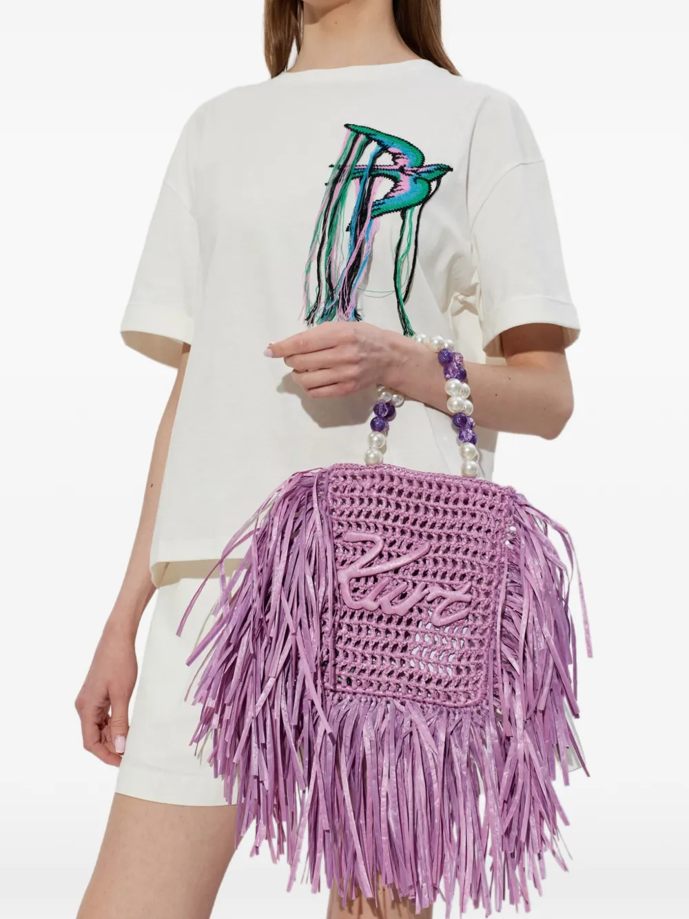 Kurt Geiger London Kleine shopper met franje Paars