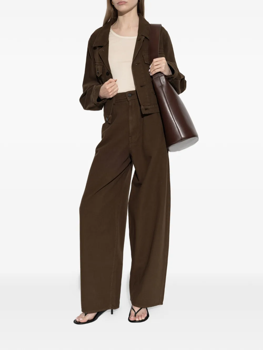 LEMAIRE Ribgebreide top Beige
