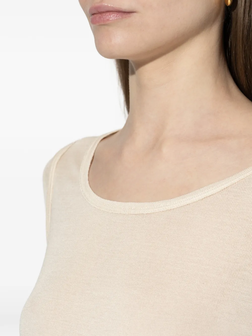 LEMAIRE Ribgebreide top Beige