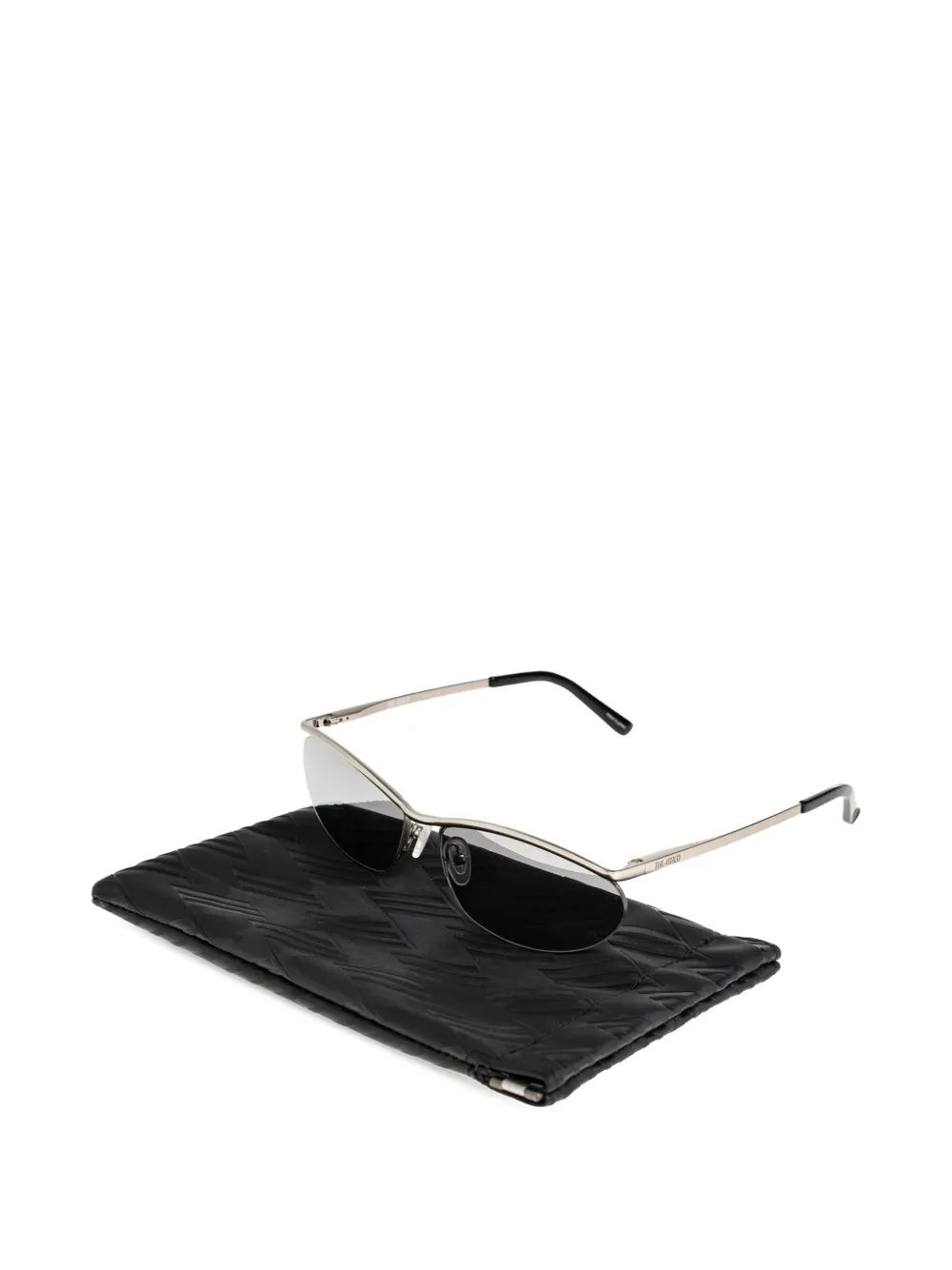 The Attico x Linda Farrow zonnebril met geometrisch montuur Zilver