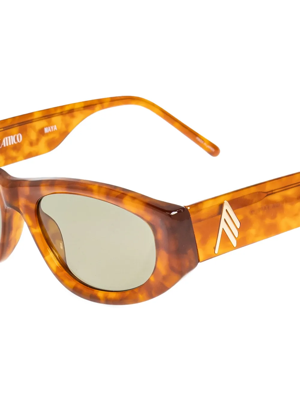 The Attico x Linda Farrow Maya zonnebril met schildpadschild-design Bruin