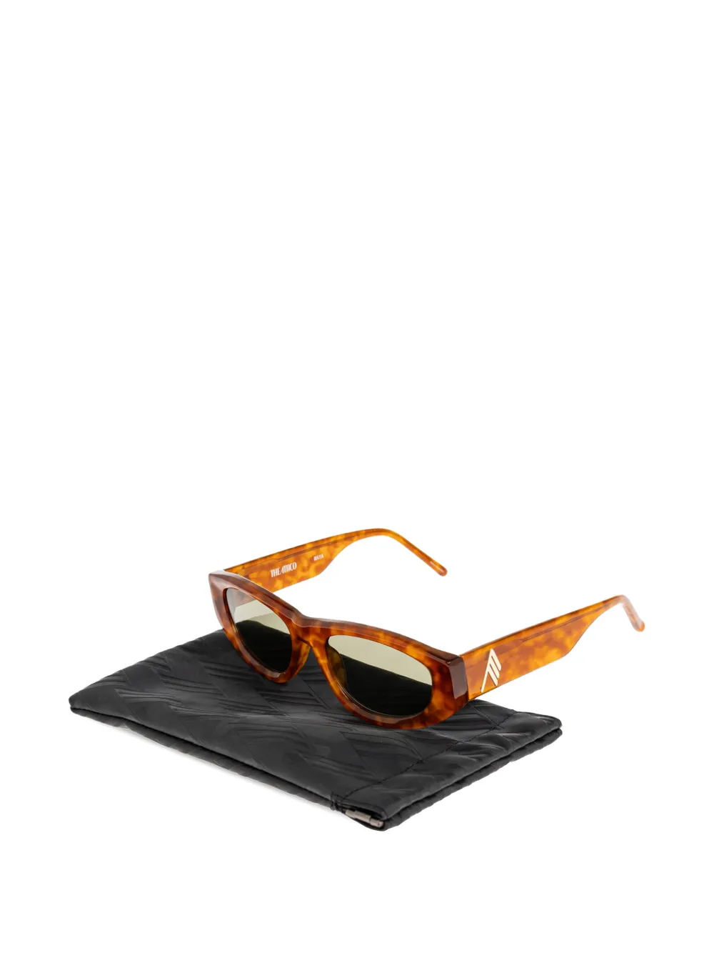 The Attico x Linda Farrow Maya zonnebril met schildpadschild-design Bruin